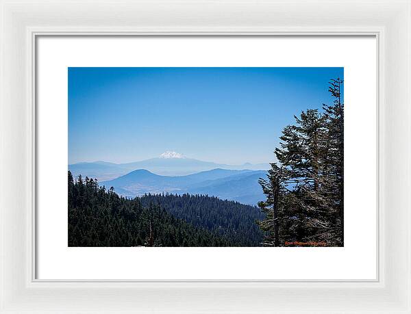 Mt Shasta in the haze 1 - Framed Print