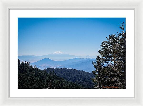 Mt Shasta in the haze 1 - Framed Print