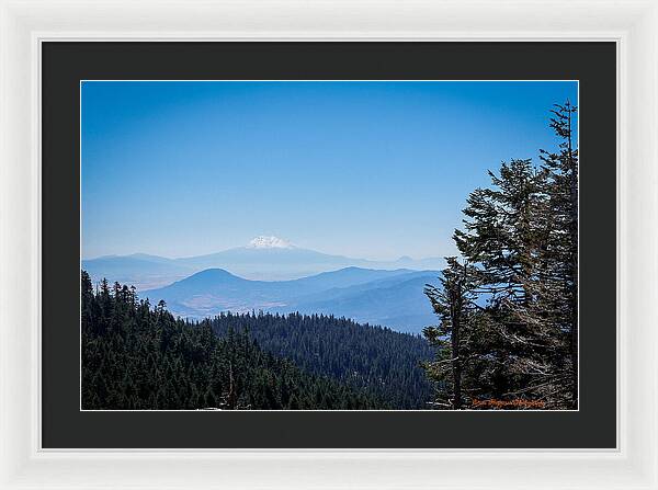 Mt Shasta in the haze 1 - Framed Print