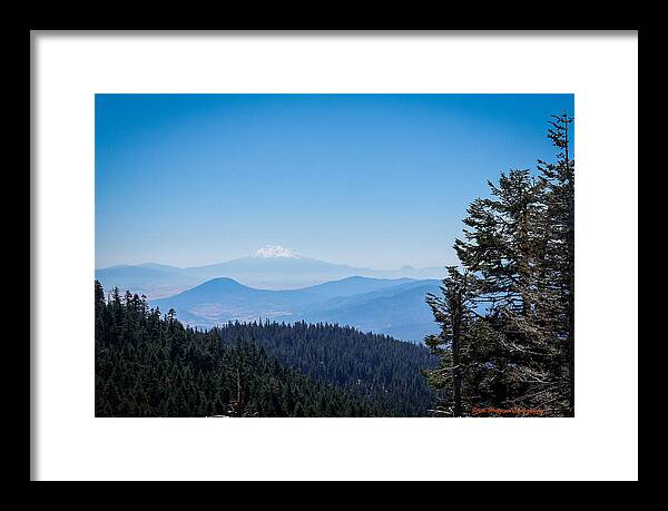 Mt Shasta in the haze 1 - Framed Print