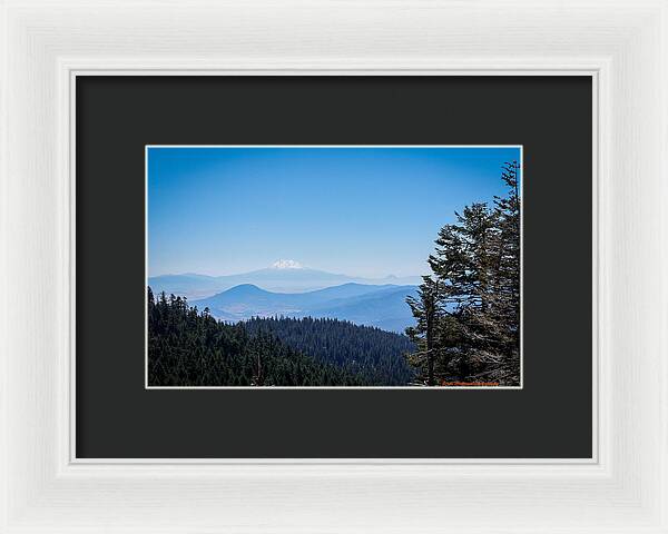 Mt Shasta in the haze 1 - Framed Print