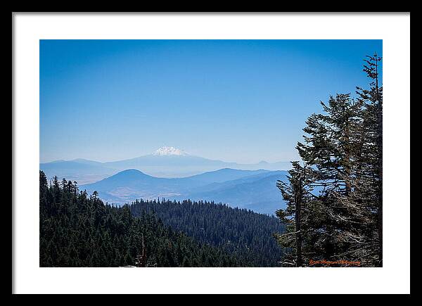 Mt Shasta in the haze 1 - Framed Print