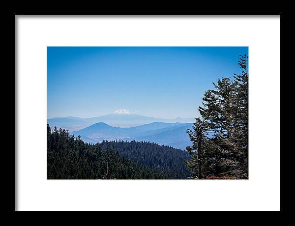 Mt Shasta in the haze 1 - Framed Print