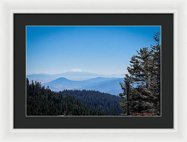 Mt Shasta in the haze 1 - Framed Print