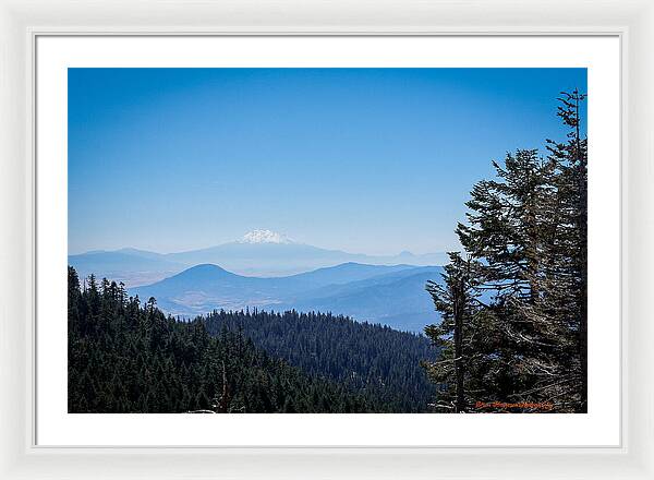 Mt Shasta in the haze 1 - Framed Print