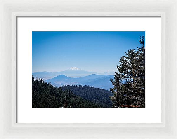 Mt Shasta in the haze 1 - Framed Print