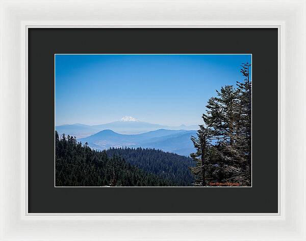 Mt Shasta in the haze 1 - Framed Print