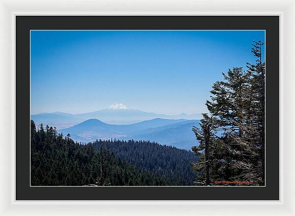 Mt Shasta in the haze 1 - Framed Print