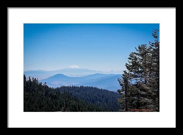 Mt Shasta in the haze 1 - Framed Print