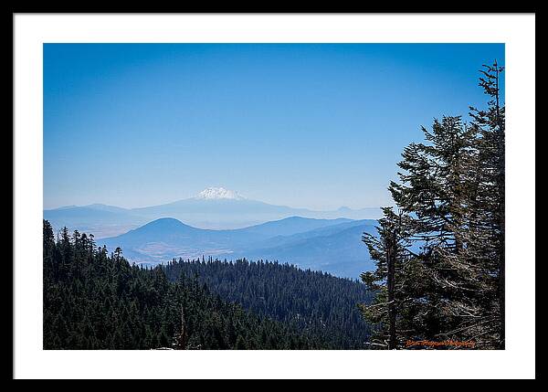 Mt Shasta in the haze 1 - Framed Print