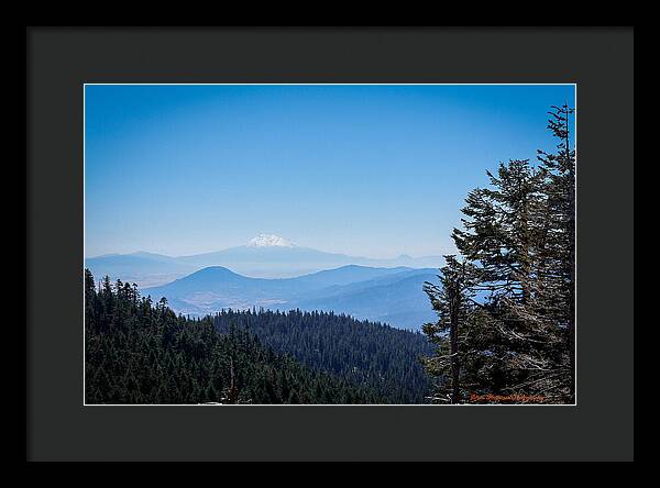 Mt Shasta in the haze 1 - Framed Print