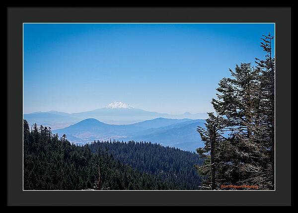 Mt Shasta in the haze 1 - Framed Print