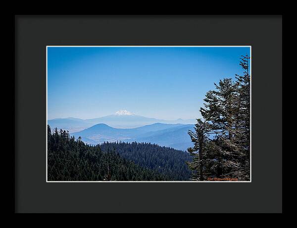 Mt Shasta in the haze 1 - Framed Print