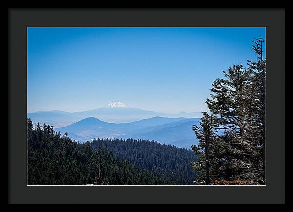 Mt Shasta in the haze 1 - Framed Print