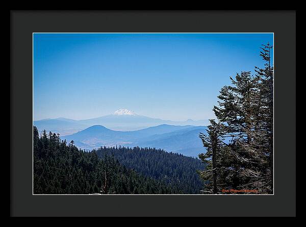 Mt Shasta in the haze 1 - Framed Print