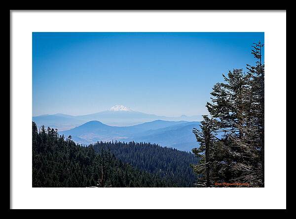 Mt Shasta in the haze 1 - Framed Print