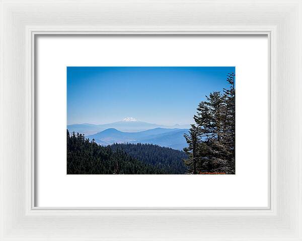 Mt Shasta in the haze 1 - Framed Print