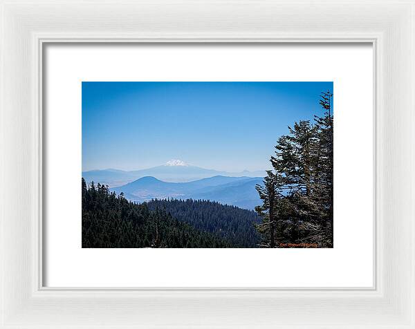 Mt Shasta in the haze 1 - Framed Print