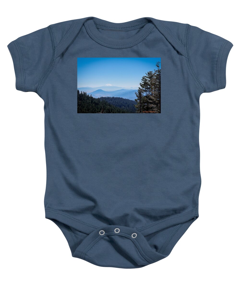 Mt Shasta in the haze #1 - Baby Onesie