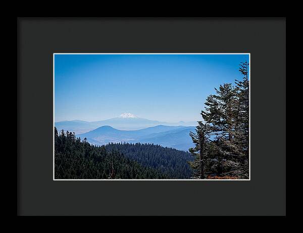 Mt Shasta in the haze 1 - Framed Print