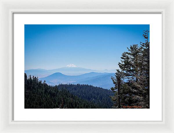 Mt Shasta in the haze 1 - Framed Print