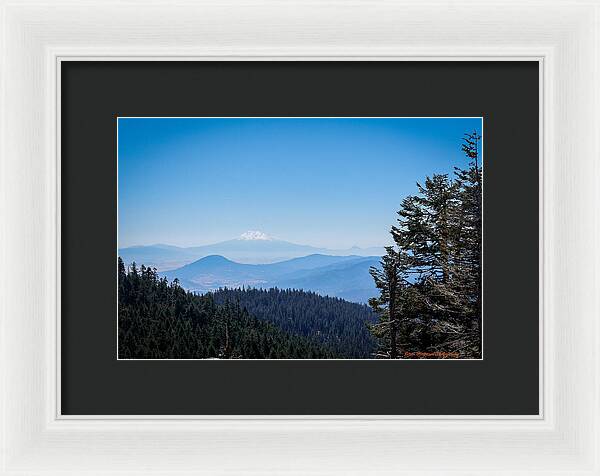 Mt Shasta in the haze 1 - Framed Print