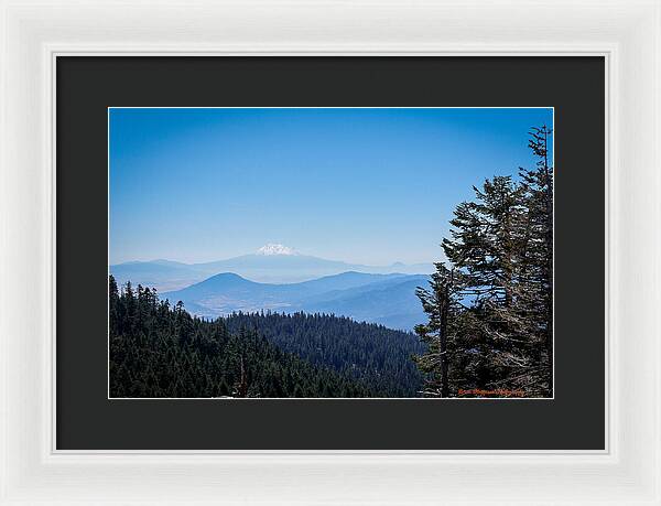 Mt Shasta in the haze 1 - Framed Print