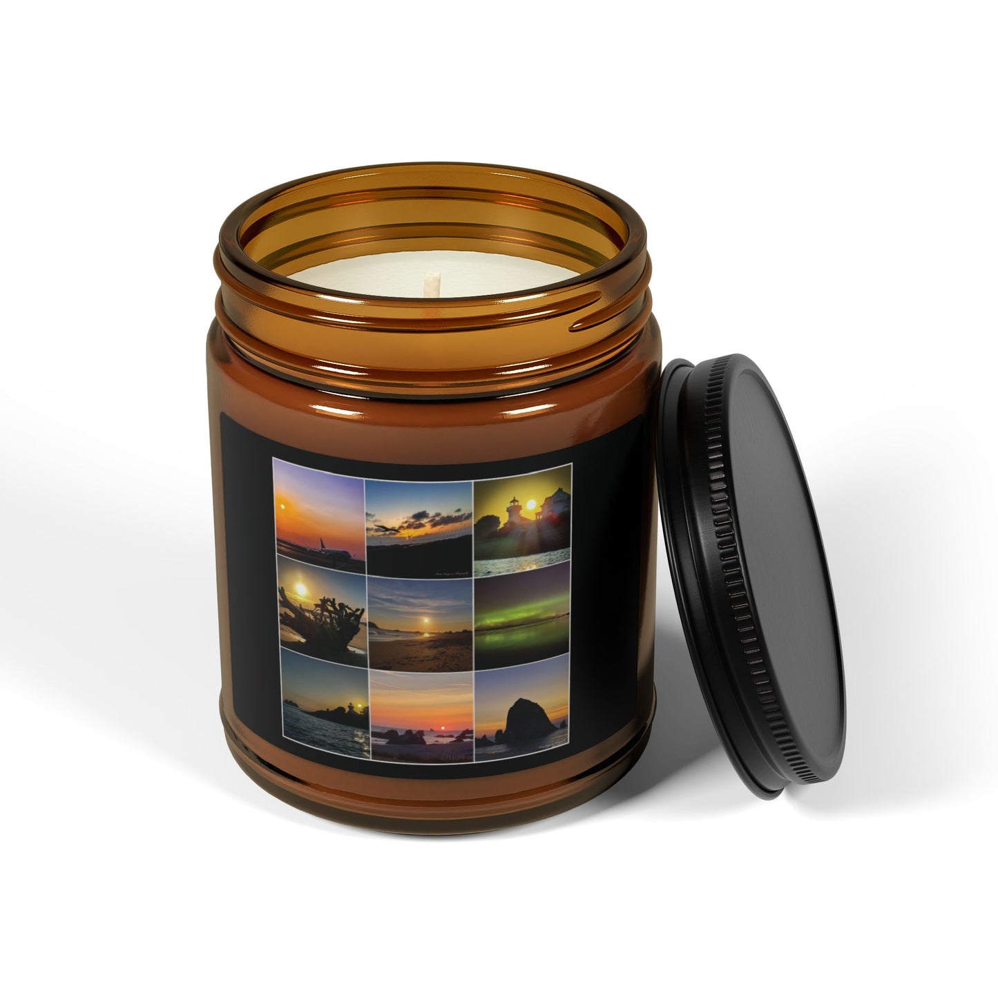 Sunset Serenity Scented Soy Candle - Amber Jar