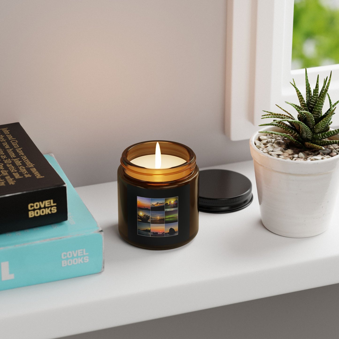 Sunset Serenity Scented Soy Candle - Amber Jar