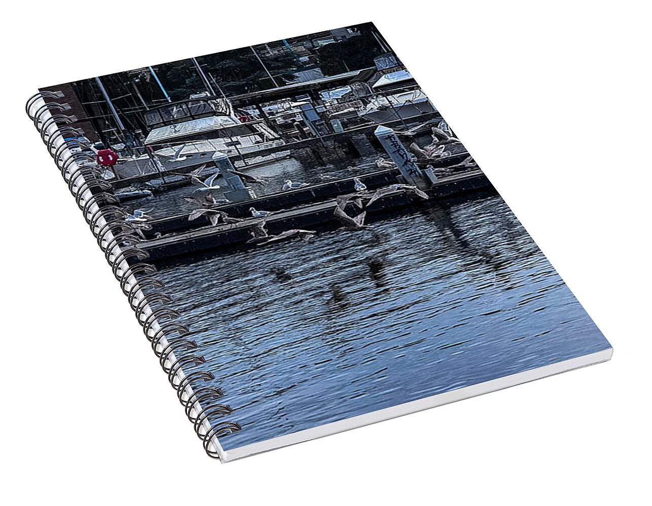 Birds at the Dock - Spiral Notebook