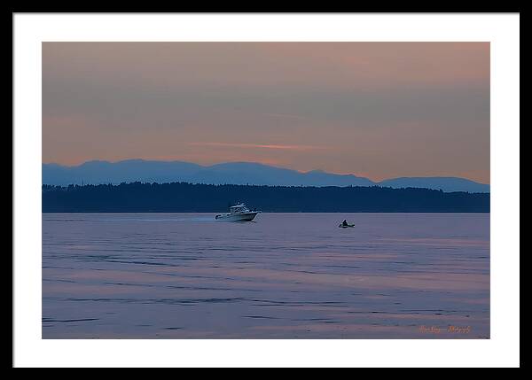 Boating at sunset - Framed Print