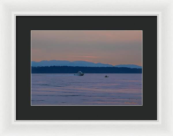 Boating at sunset - Framed Print
