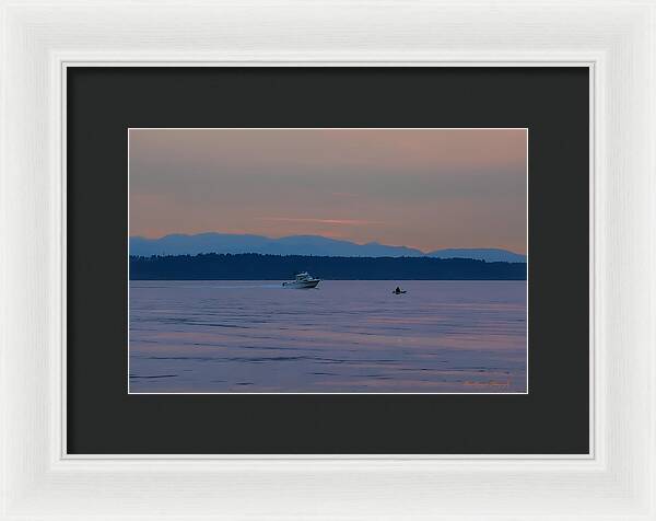 Boating at sunset - Framed Print