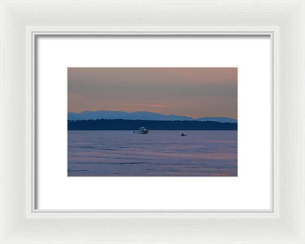 Boating at sunset - Framed Print