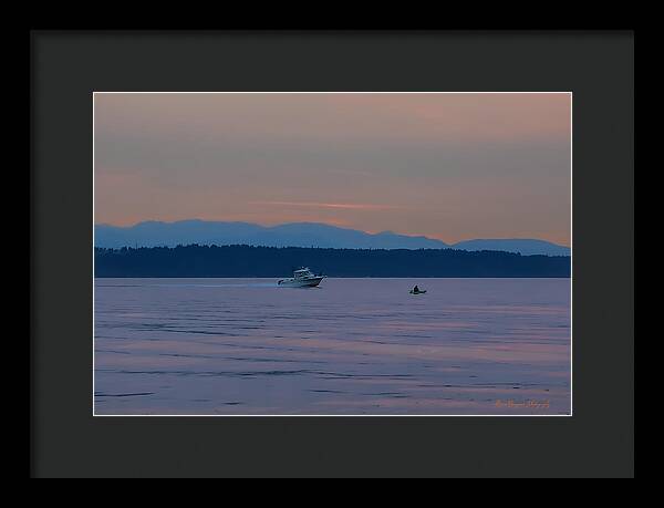 Boating at sunset - Framed Print