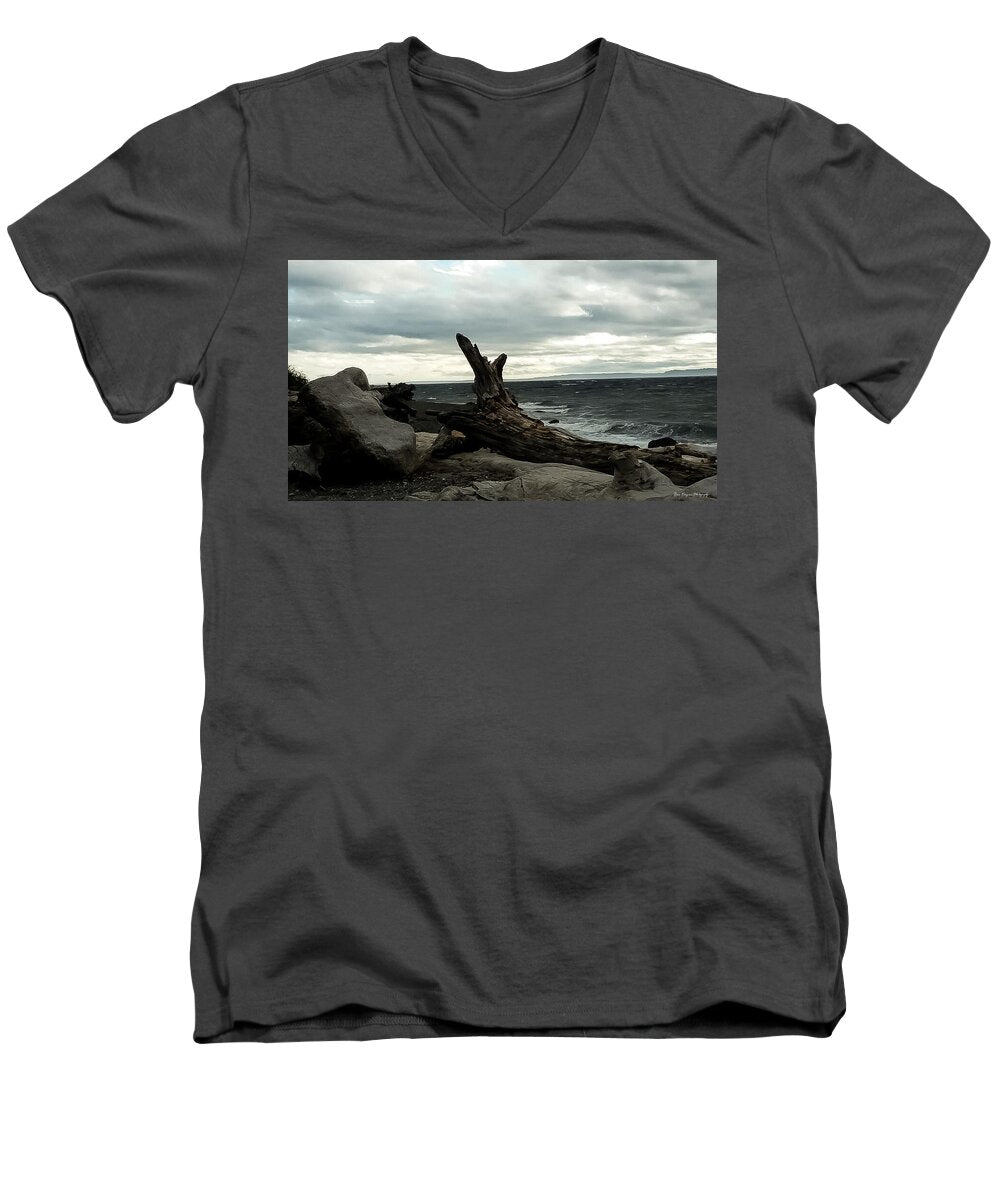 Burnt wood - Men's V-Neck T-Shirt