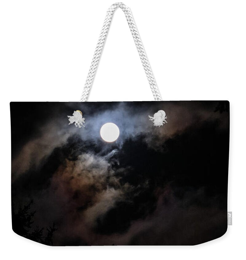 Clouds around the moon - Weekender Tote Bag