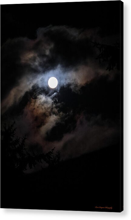 Clouds around the moon - Acrylic Print