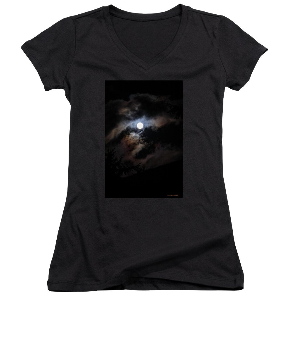Clouds around the moon - Women's V-Neck