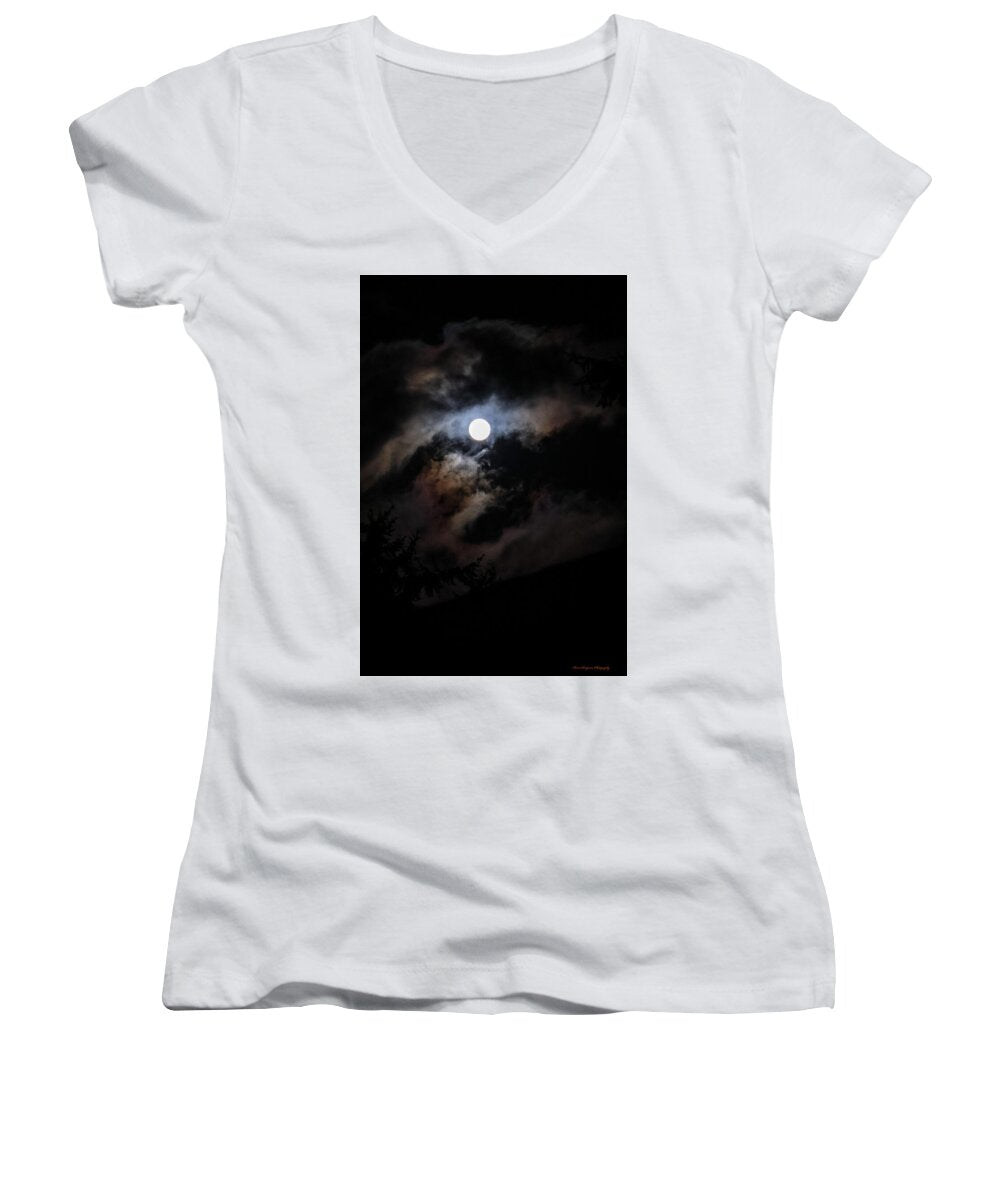 Clouds around the moon - Women's V-Neck