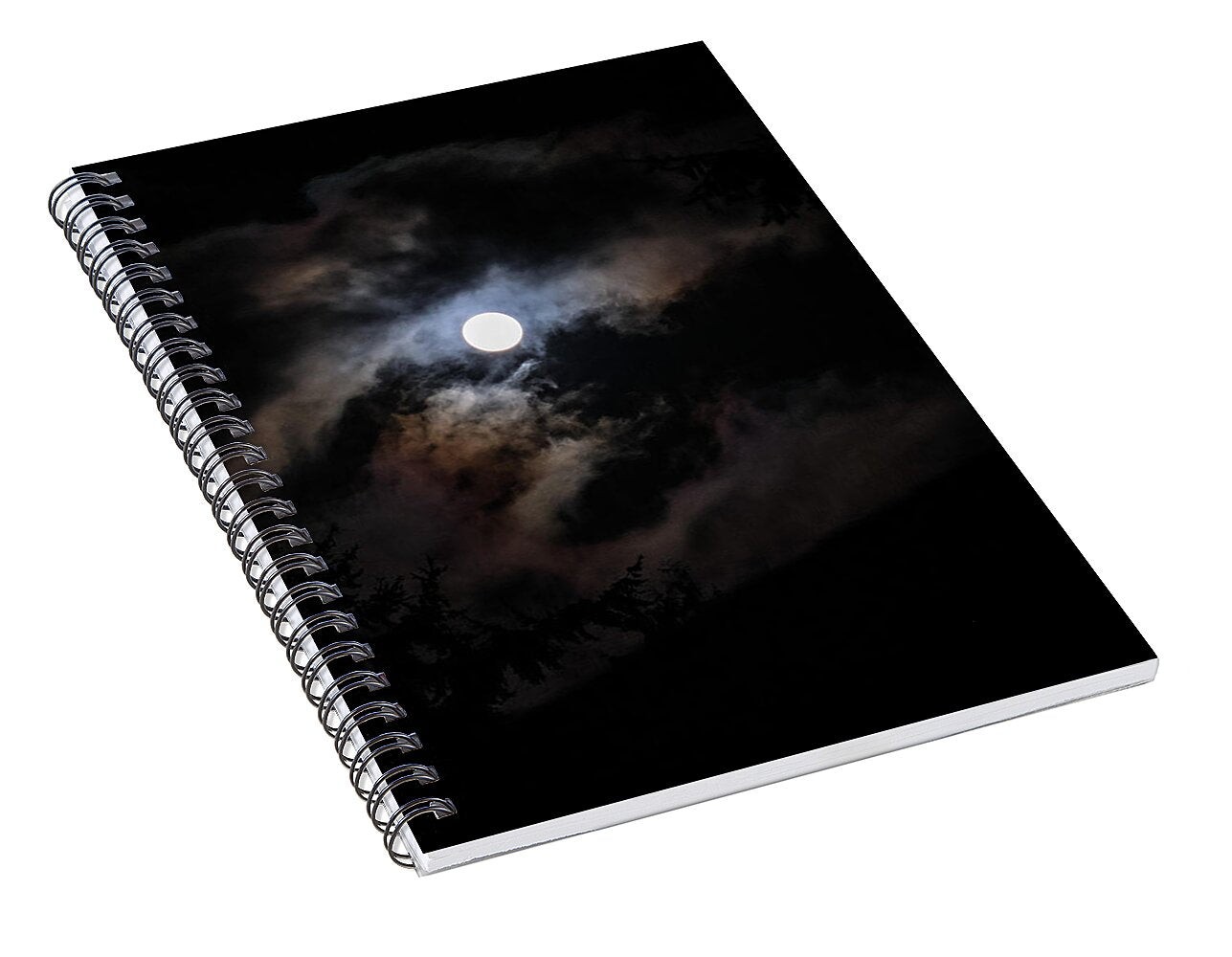Clouds around the moon - Spiral Notebook