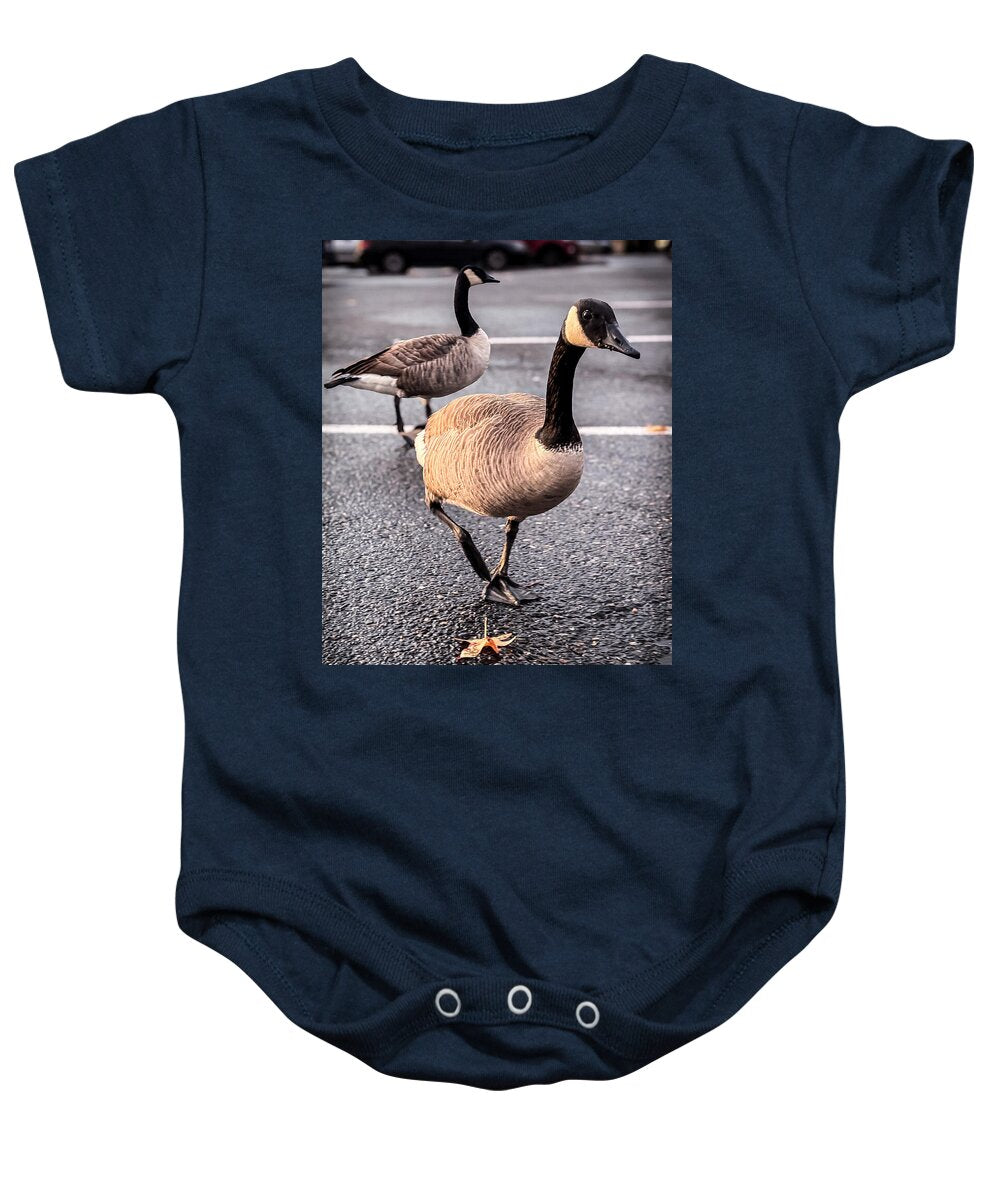 Geese in the parking lot - Baby Onesie
