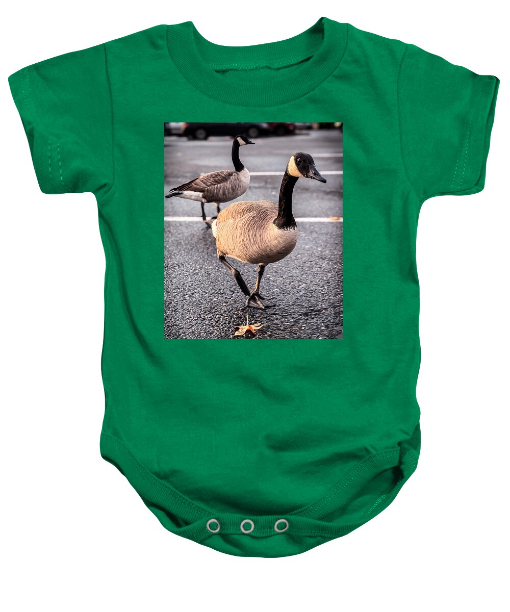 Geese in the parking lot - Baby Onesie