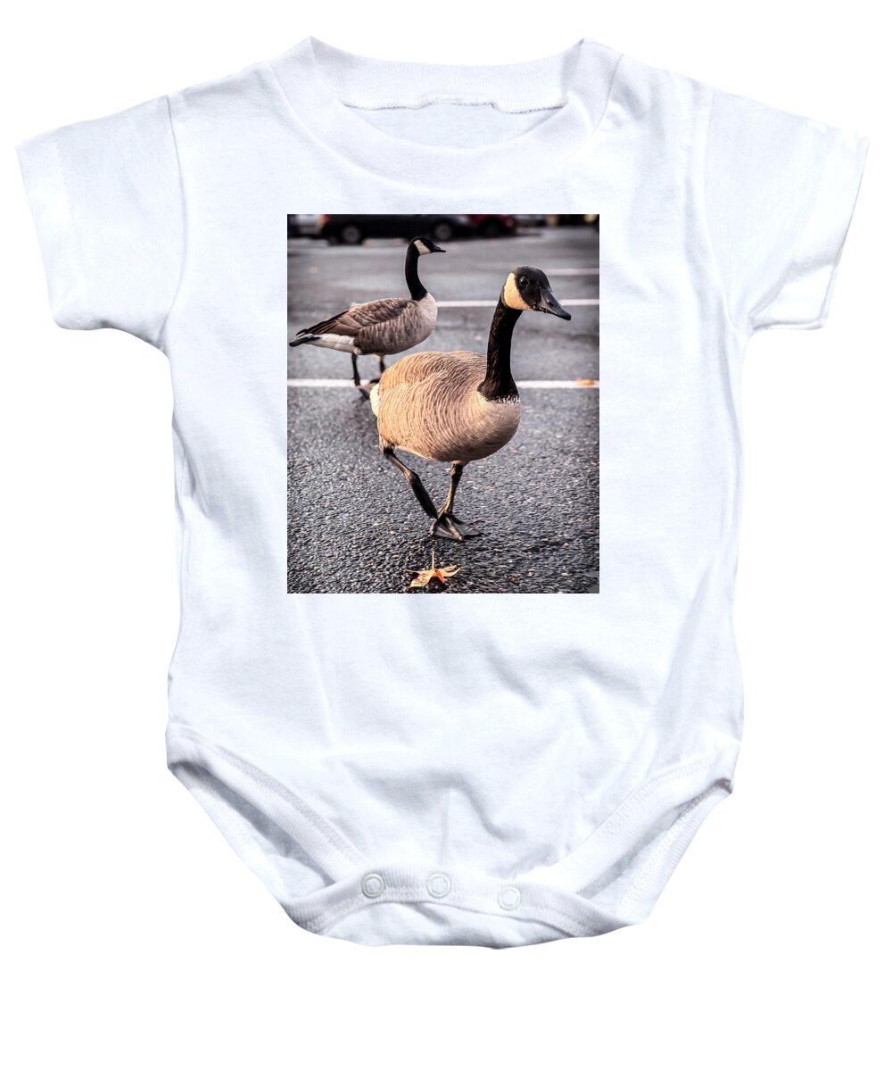 Geese in the parking lot - Baby Onesie
