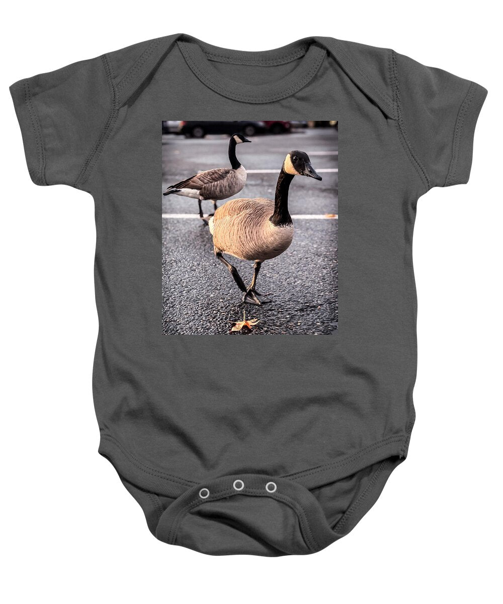 Geese in the parking lot - Baby Onesie