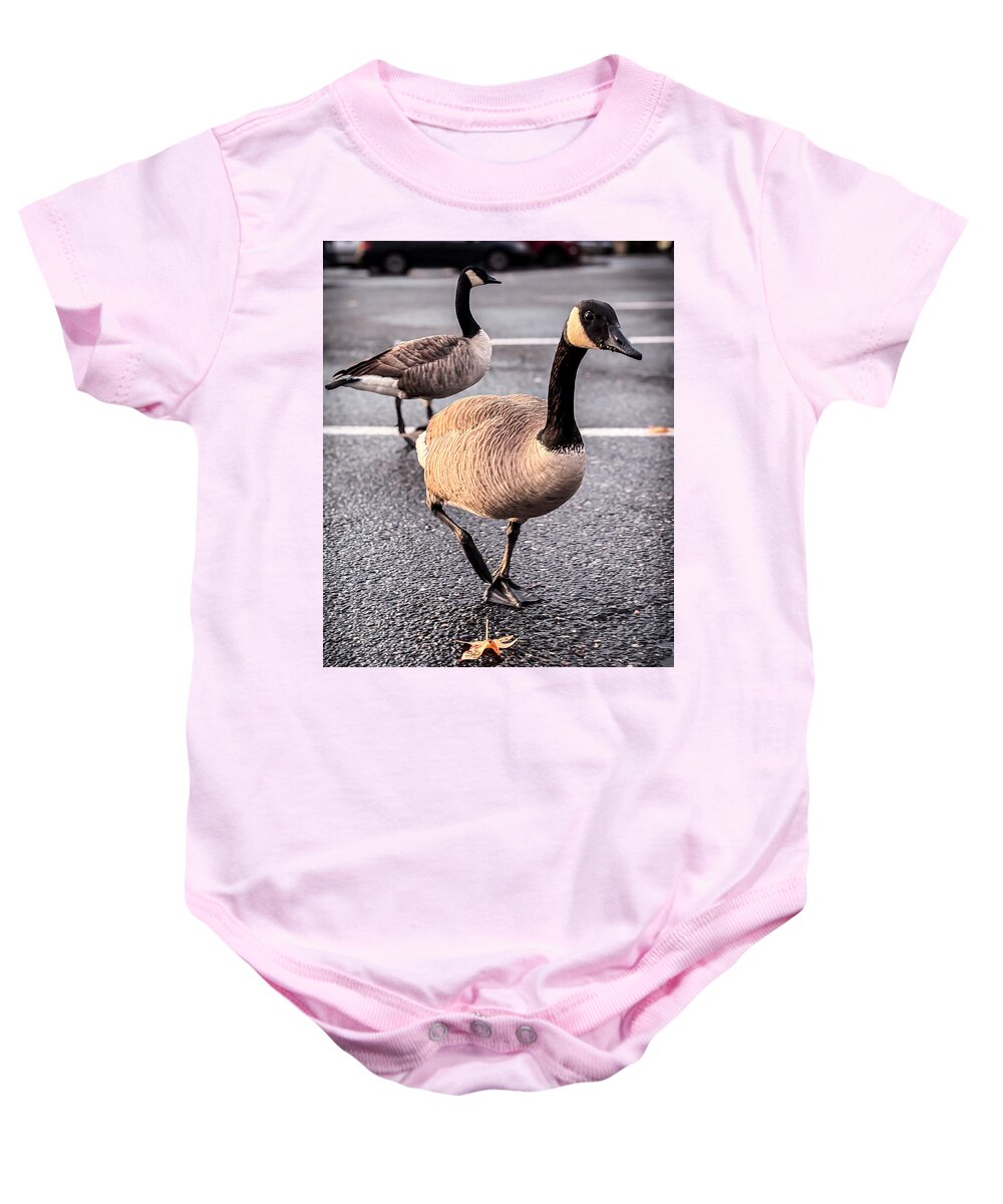Geese in the parking lot - Baby Onesie