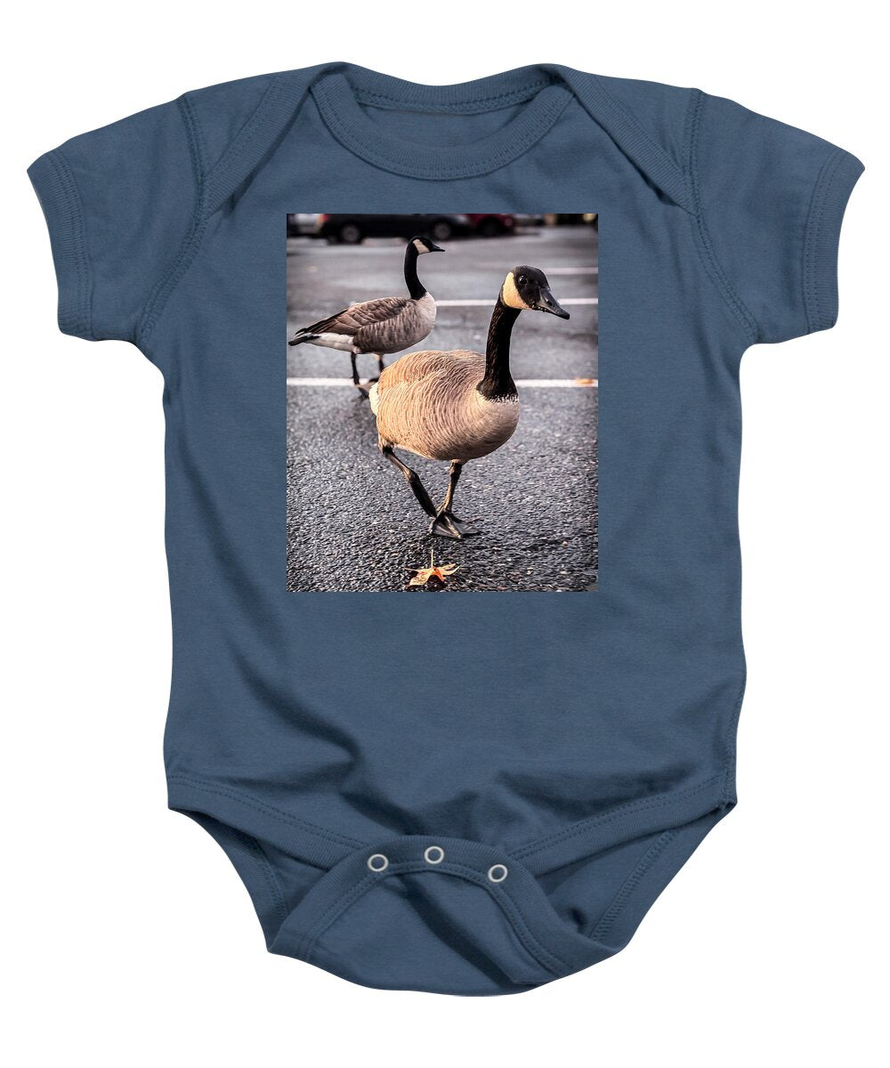 Geese in the parking lot - Baby Onesie