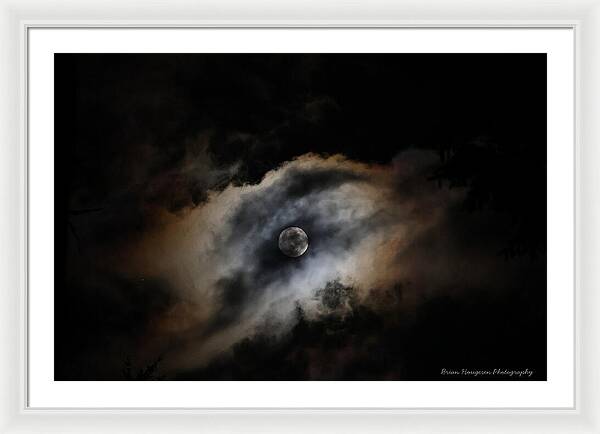 Moon in the clouds - Framed Print