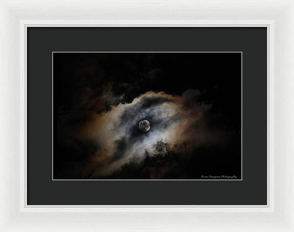 Moon in the clouds - Framed Print