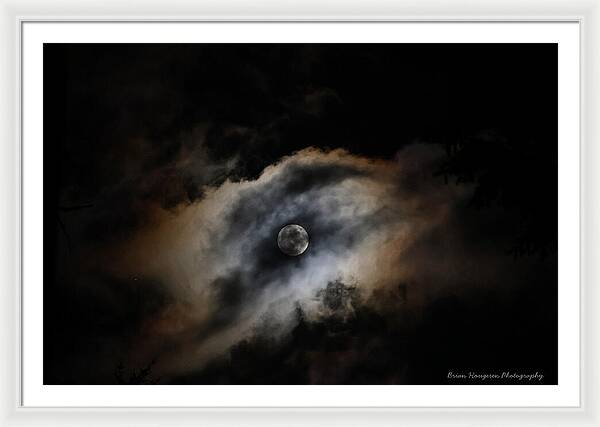Moon in the clouds - Framed Print